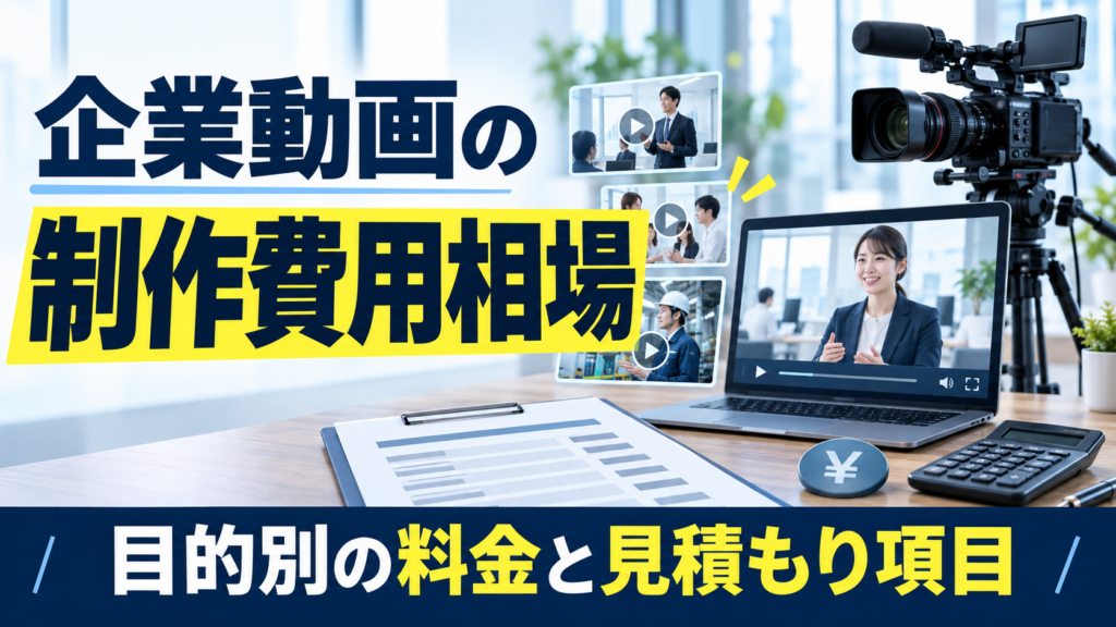 企業動画の制作費用相場｜目的別の料金と見積もり項目